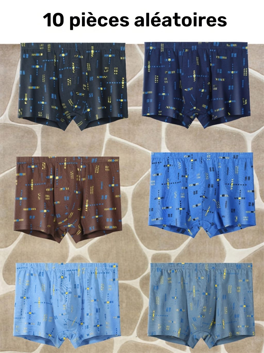 Boxer sans couture respirant coton homme — lot de 10
