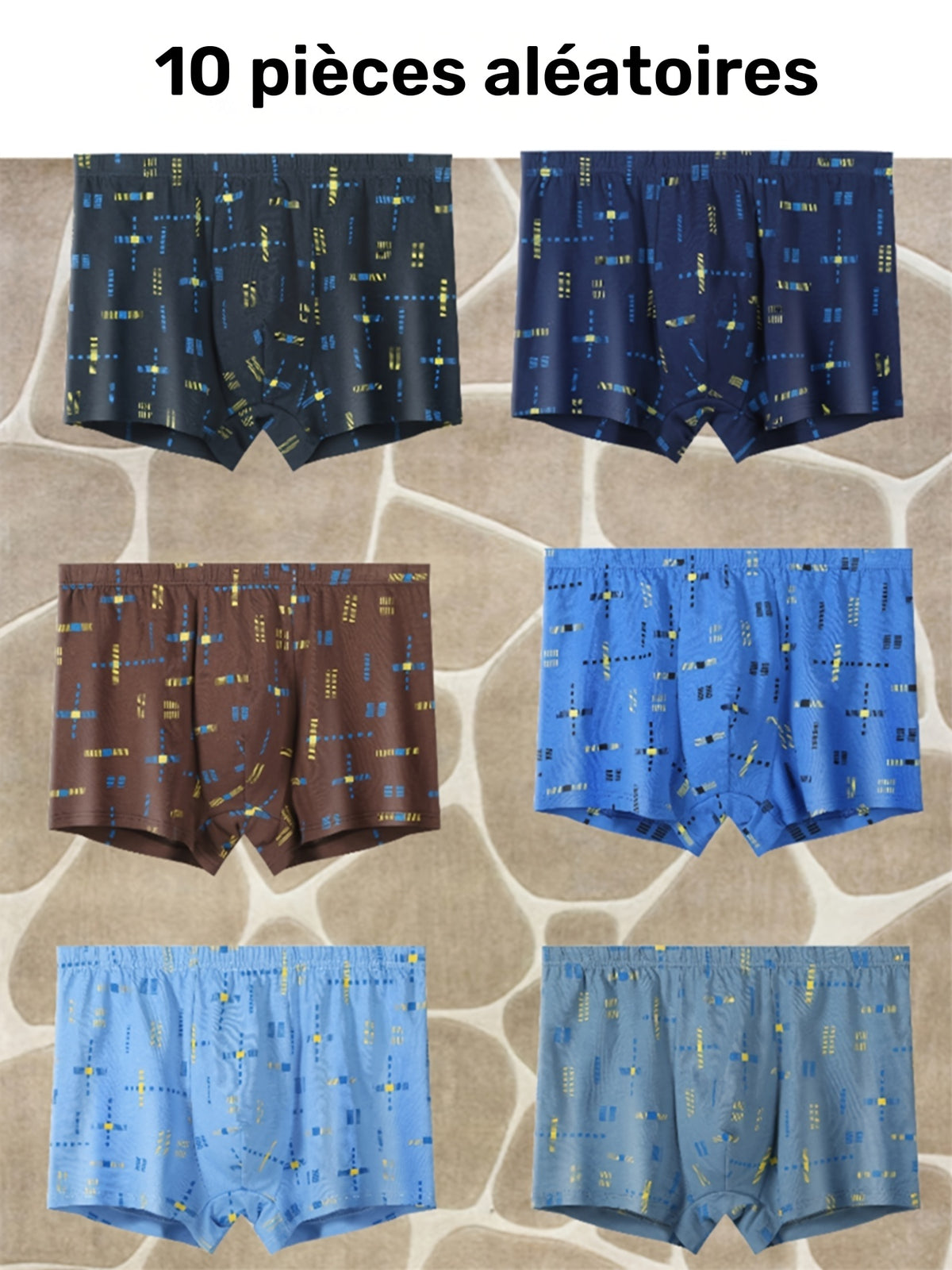 Boxer sans couture respirant coton homme — lot de 10