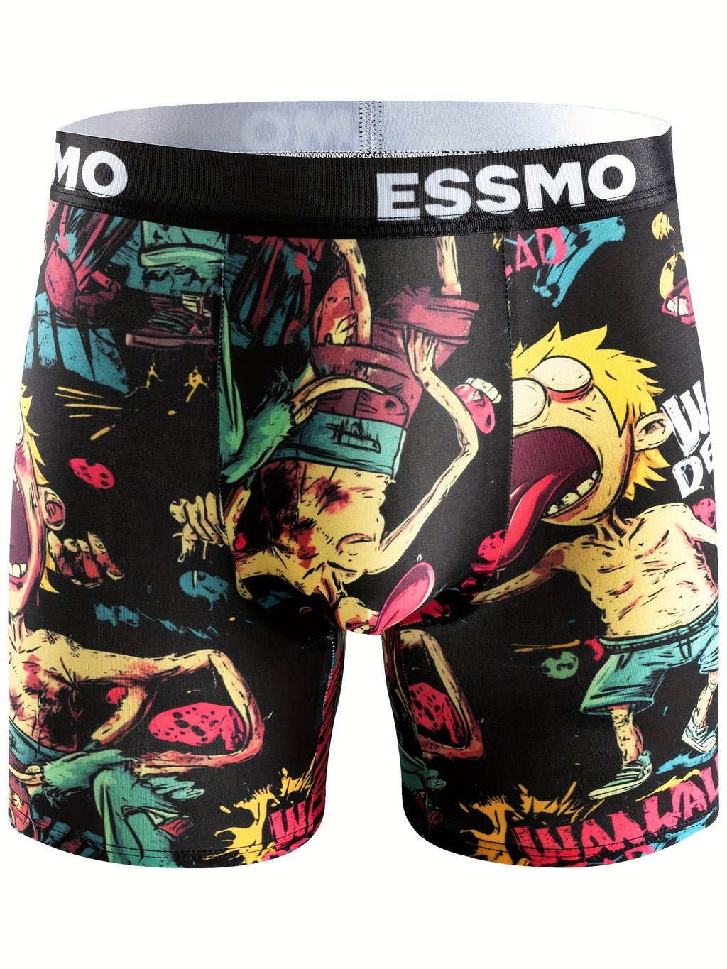 Boxer long microfibre homme — lot de 10, géométrique