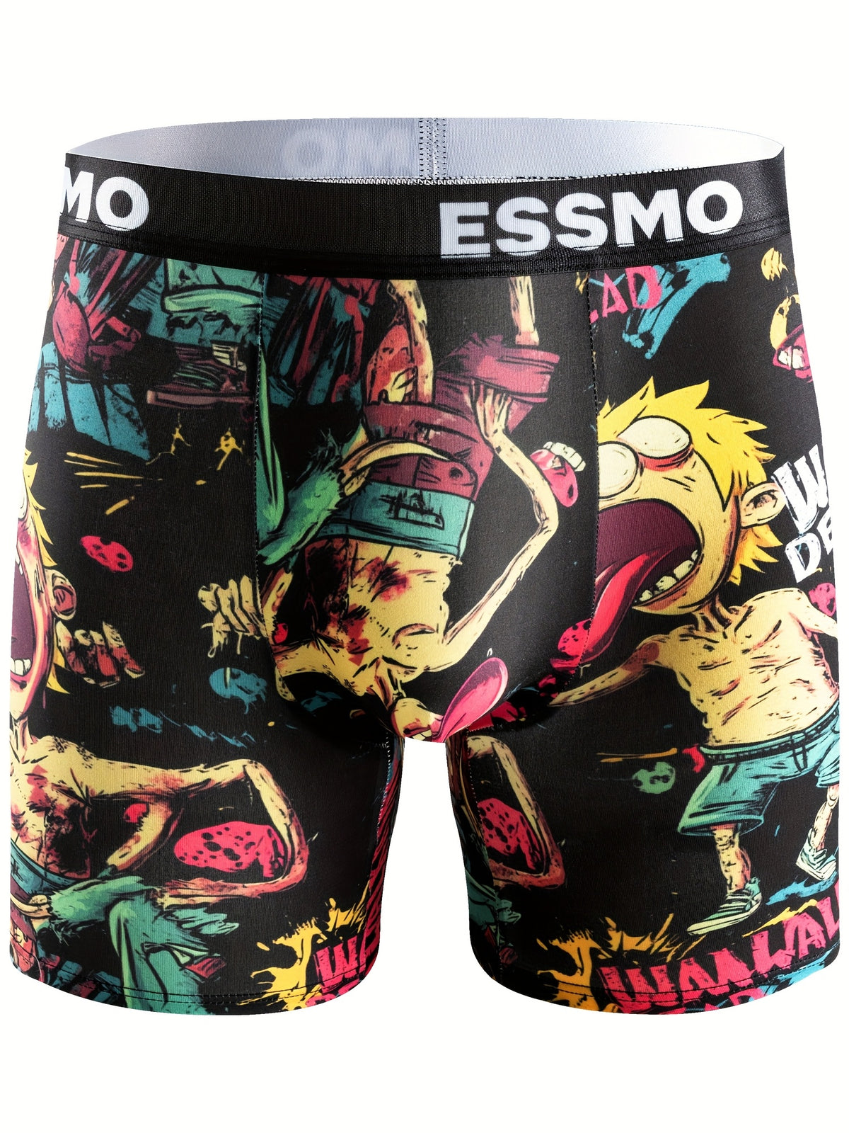 Boxer long microfibre homme — lot de 10, géométrique
