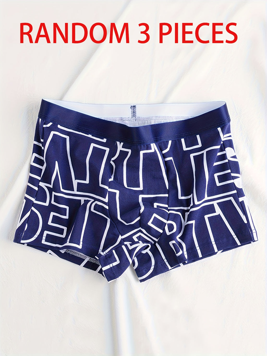 Boxer respirant coton homme — lot de 3, géométrique, assortiment A