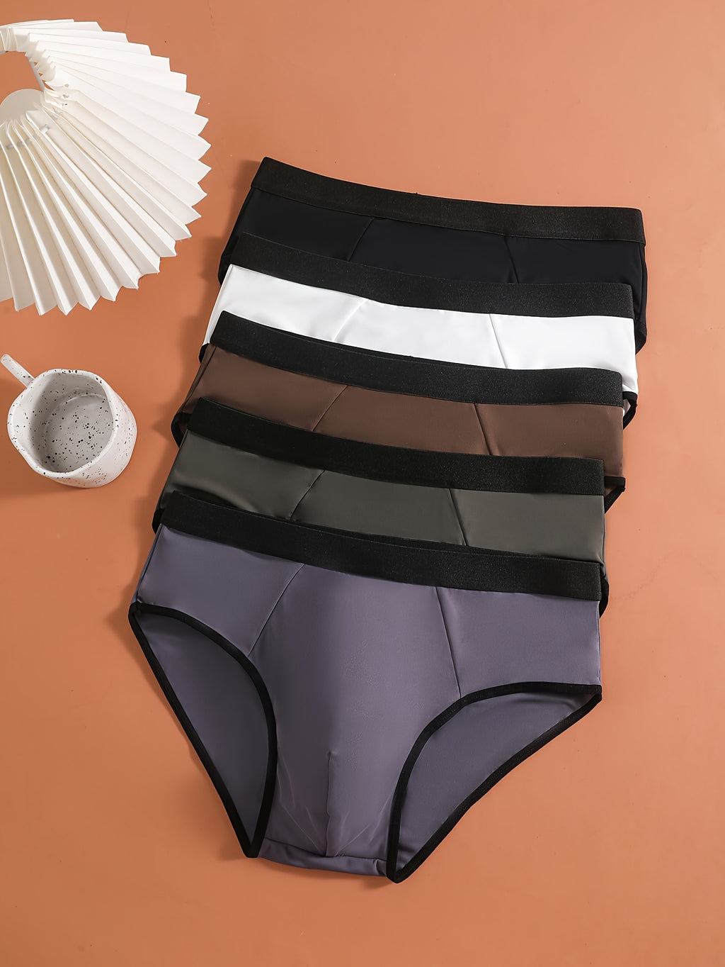 Slip sans couture de sport microfibre homme — lot de 5, uni, assortiment S