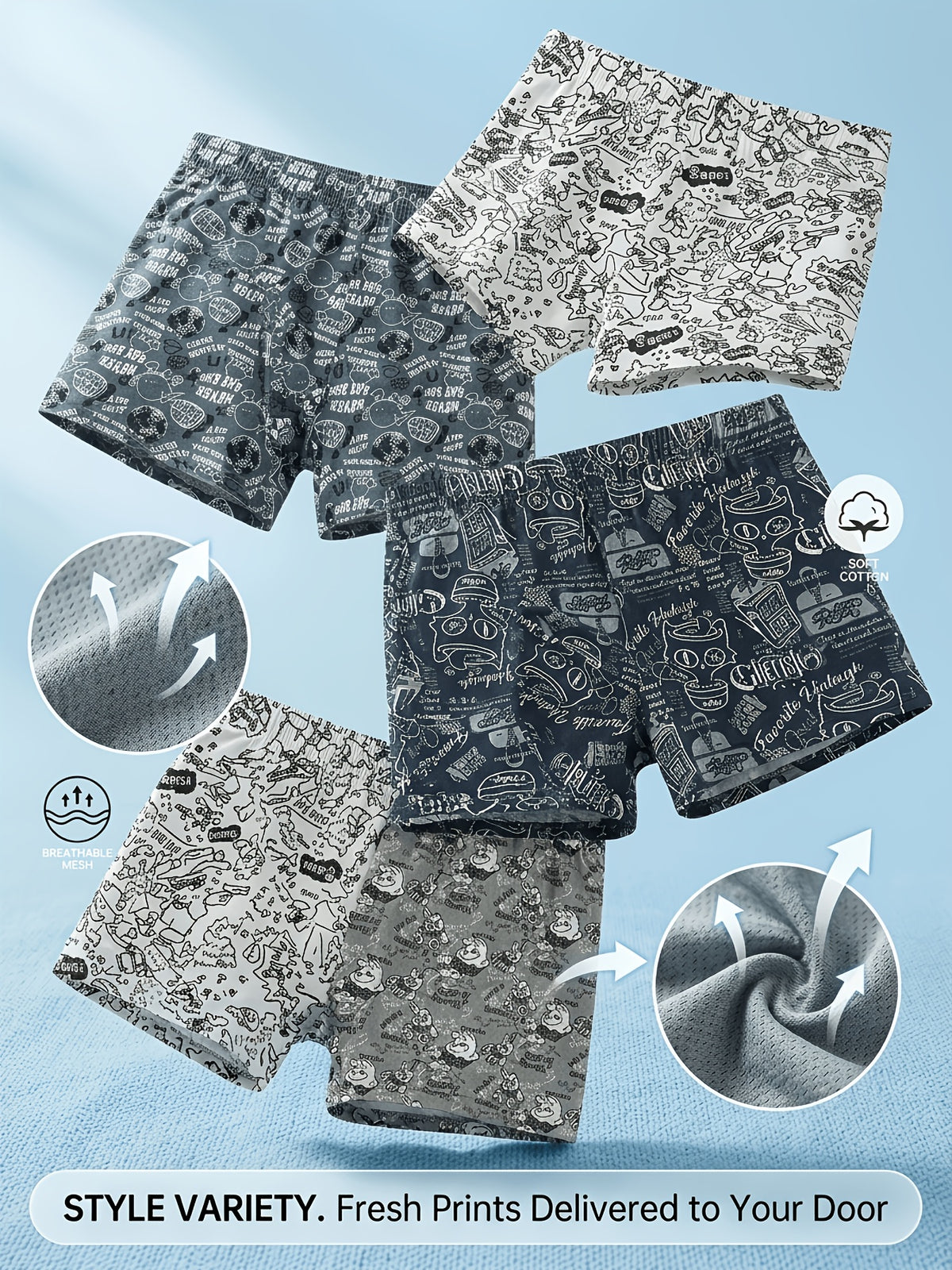 Boxer respirant coton homme — lot de 3, uni, du S au XL
