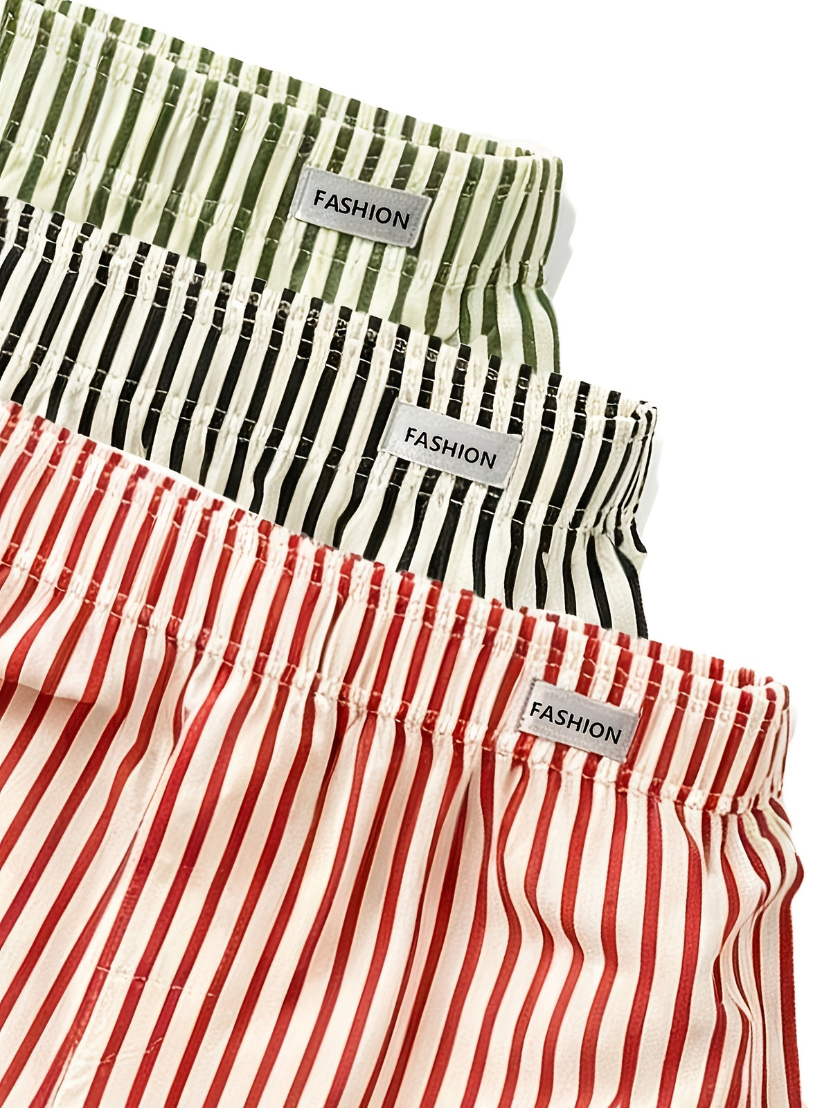 Boxer large respirant coton homme — lot de 3, rayé