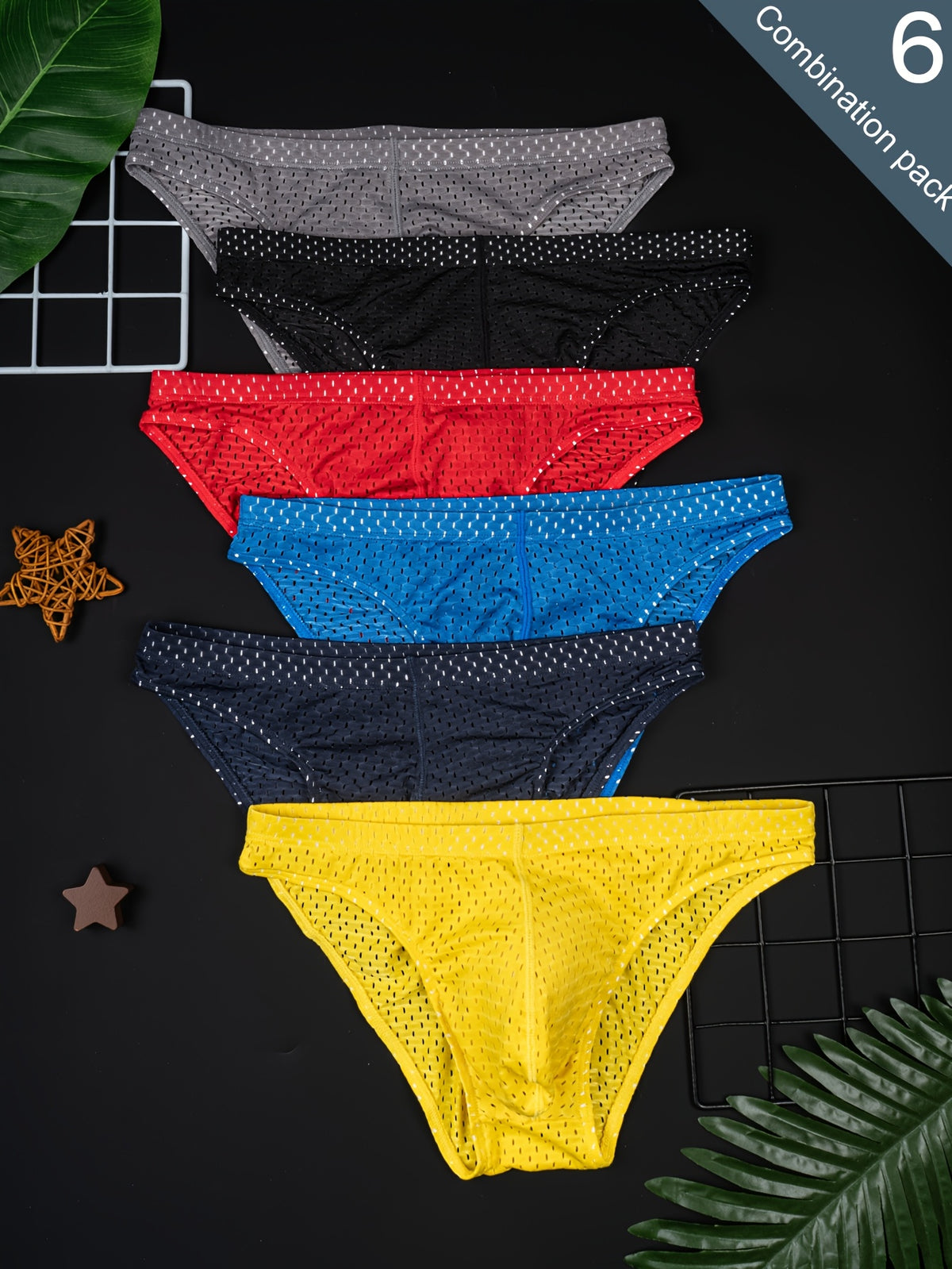 Slip de sport séchage rapide microfibre homme — lot de 6, uni