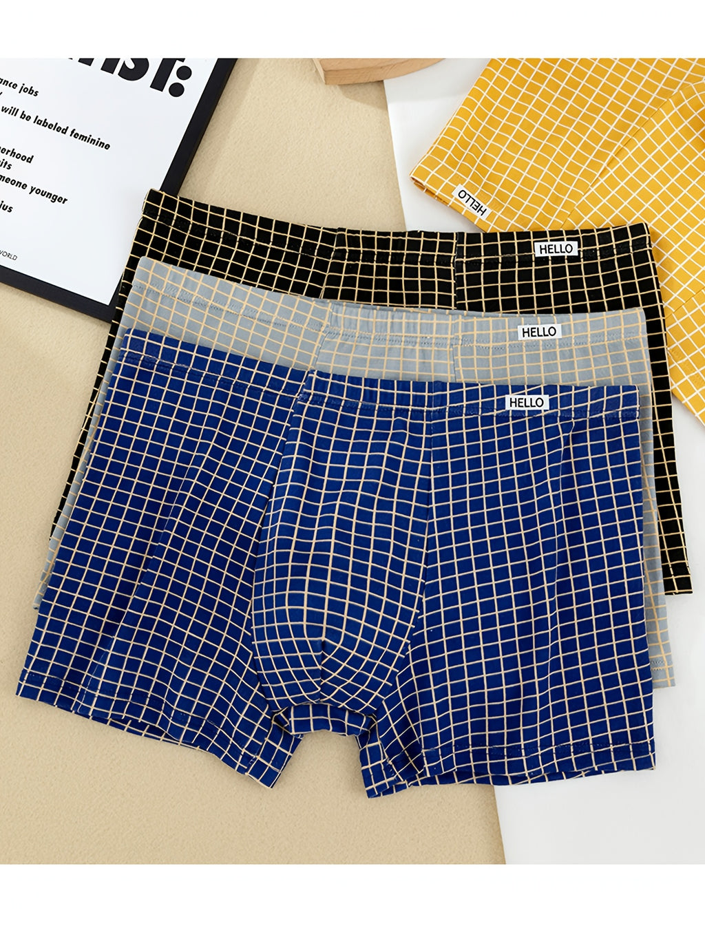Boxer respirant microfibre homme — lot de 5, imprimé, assortiment A (modèle 2)