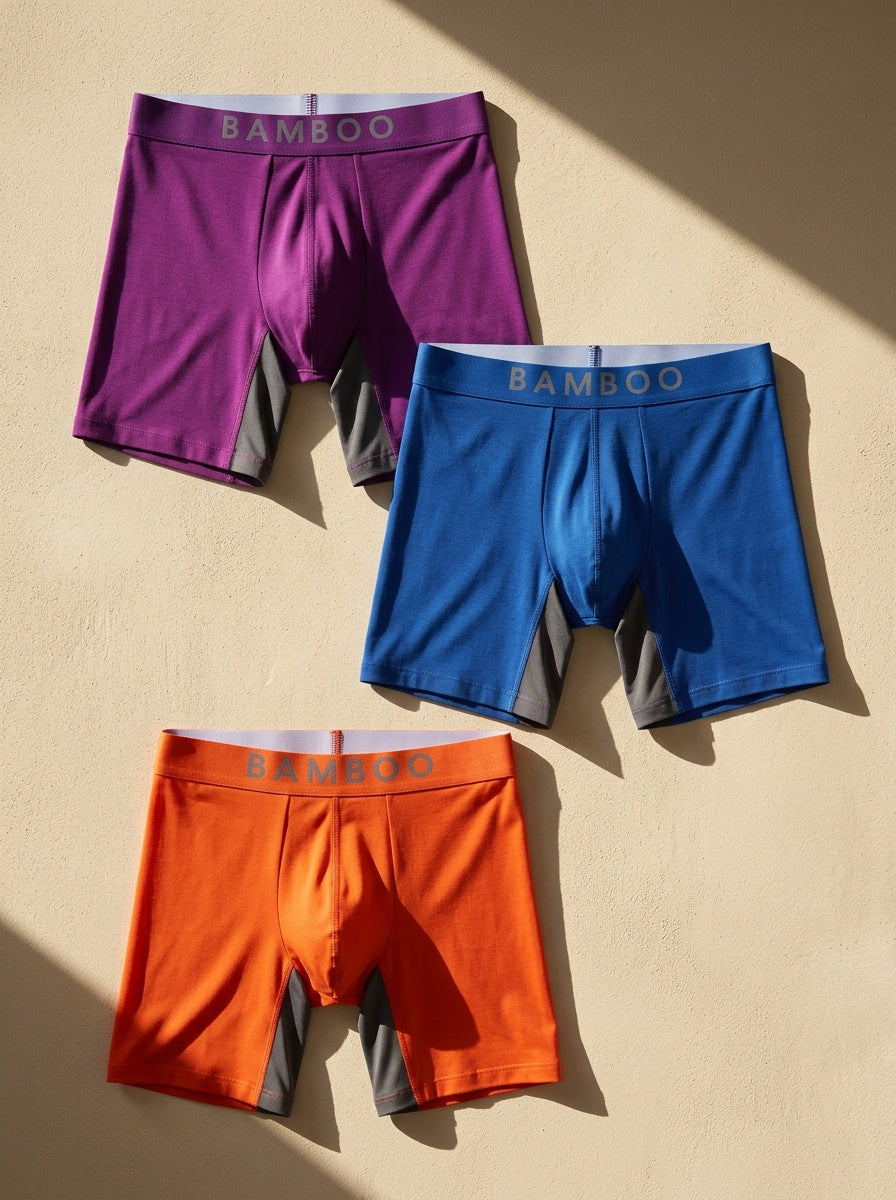 Boxer bambou homme — lot de 3, uni