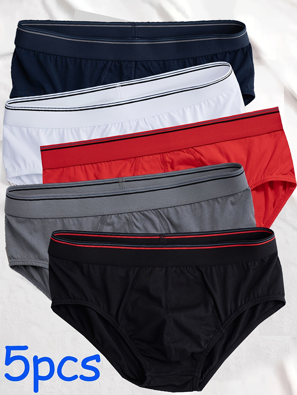 Slip coton homme — lot de 5, rayé