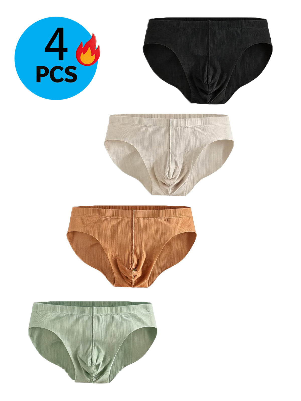 Slip taille basse respirant microfibre homme — lot de 4, uni, du S au XL