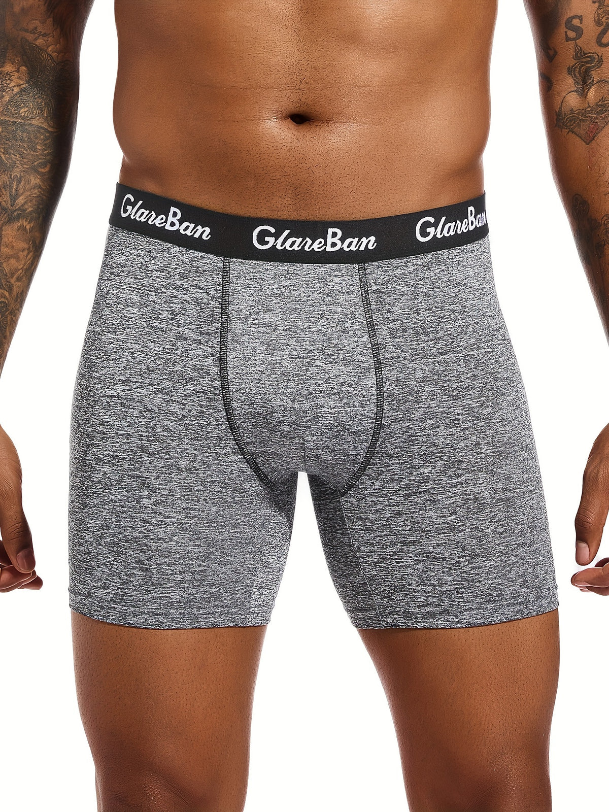Boxer long microfibre homme — lot de 5, uni, assortiment E