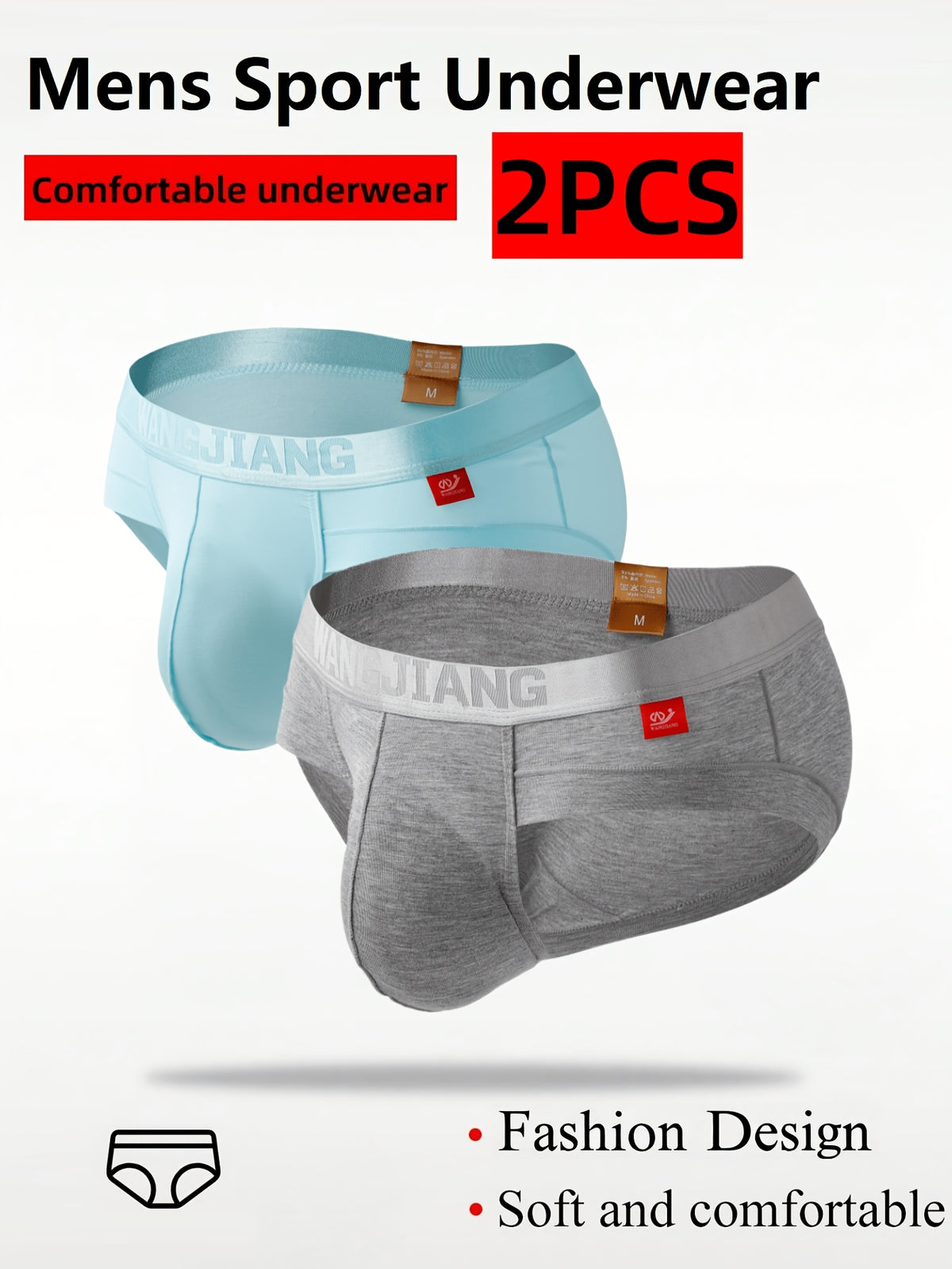 Slip taille basse de sport modal homme — lot de 2, uni