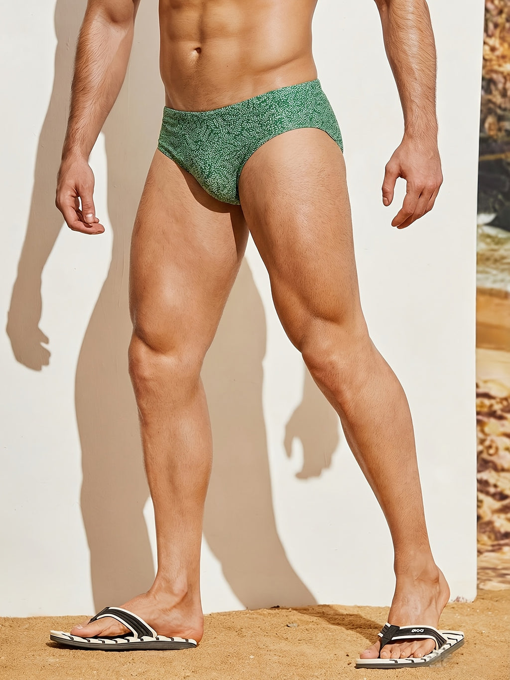 Slip de sport séchage rapide microfibre homme, vert