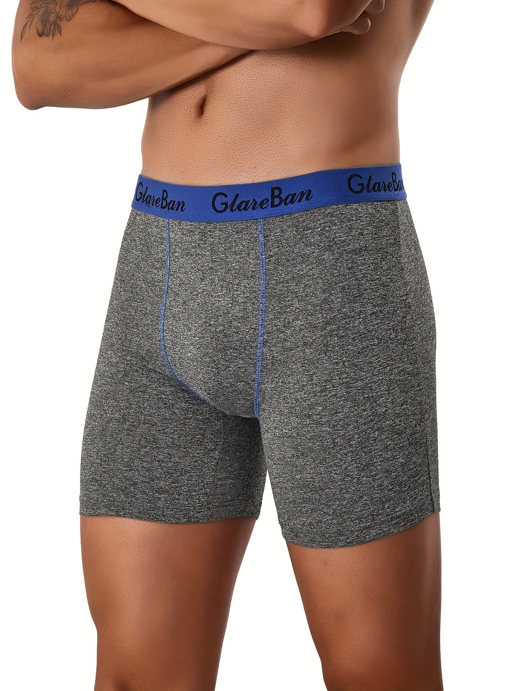 Boxer long microfibre homme — lot de 5, uni, assortiment E
