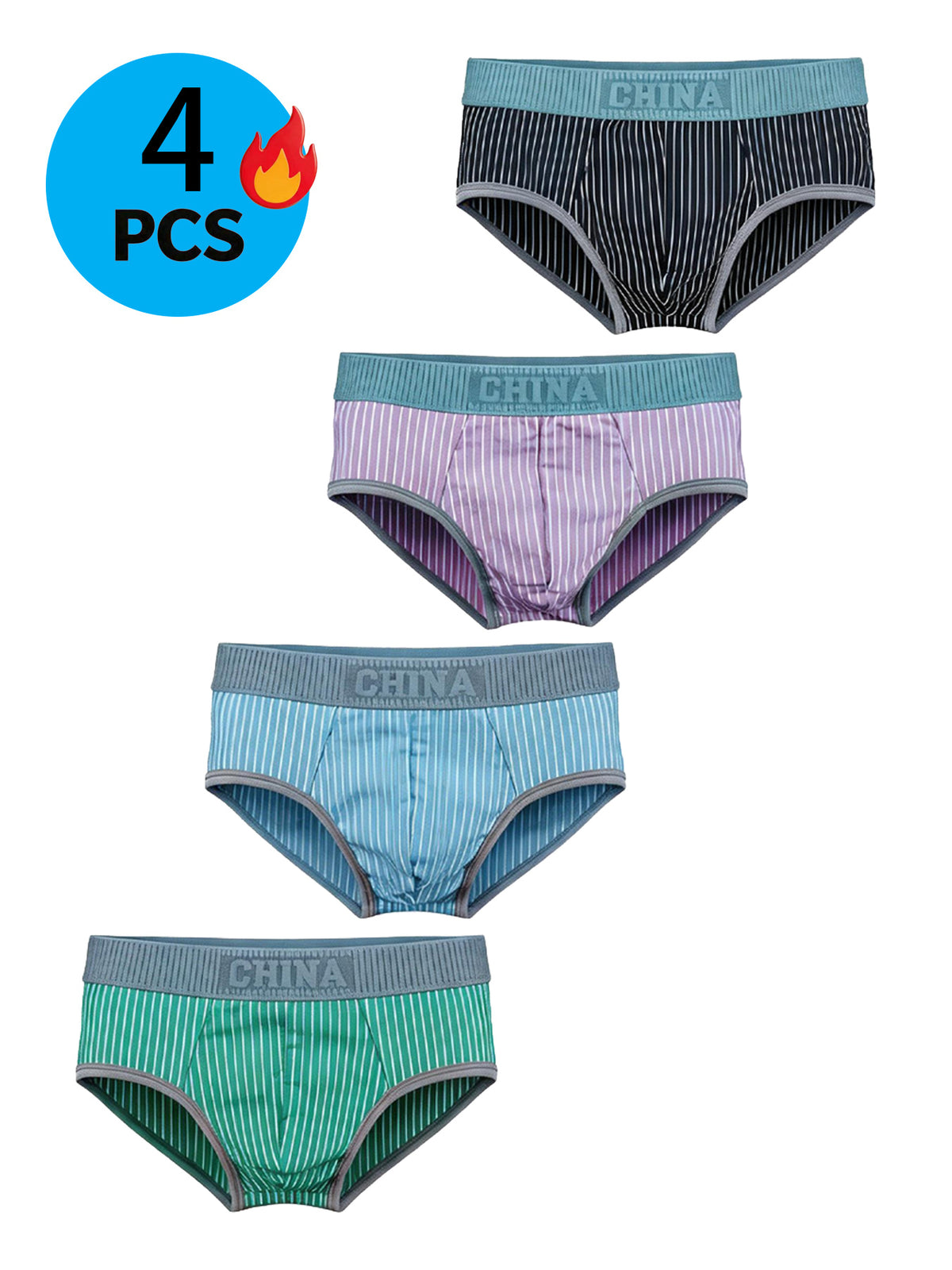 Slip coton homme — lot de 4, uni, du S au XL