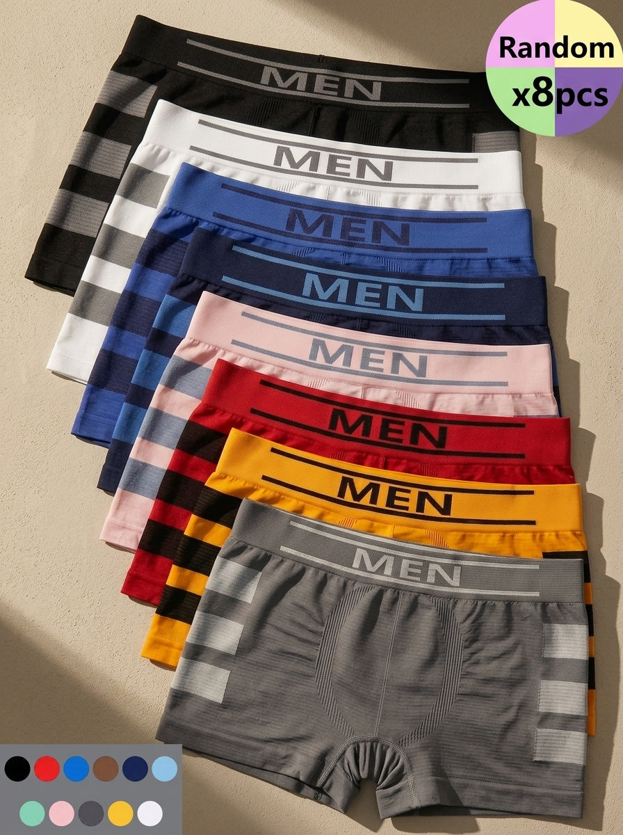 Boxer sans couture respirant microfibre homme — lot de 8, imprimé