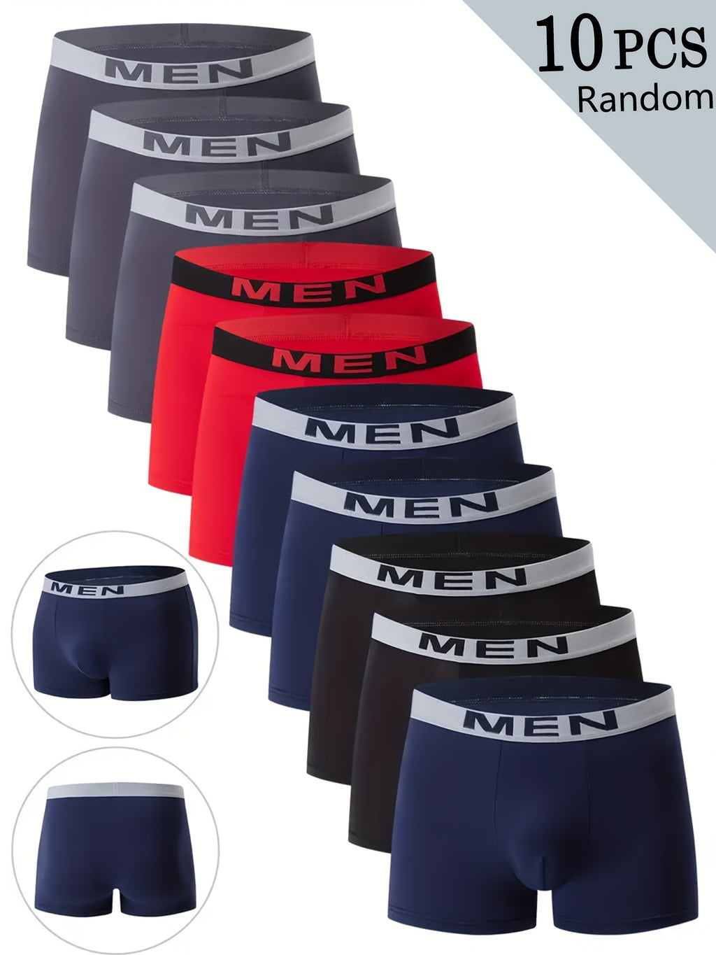 Boxer de sport respirant microfibre homme — lot de 10, variétés assorties