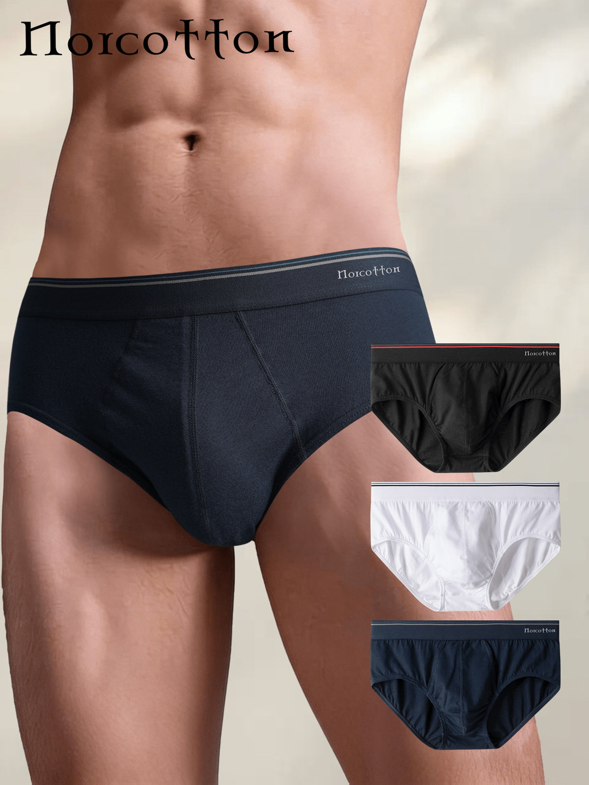 Slip respirant coton homme — lot de 3