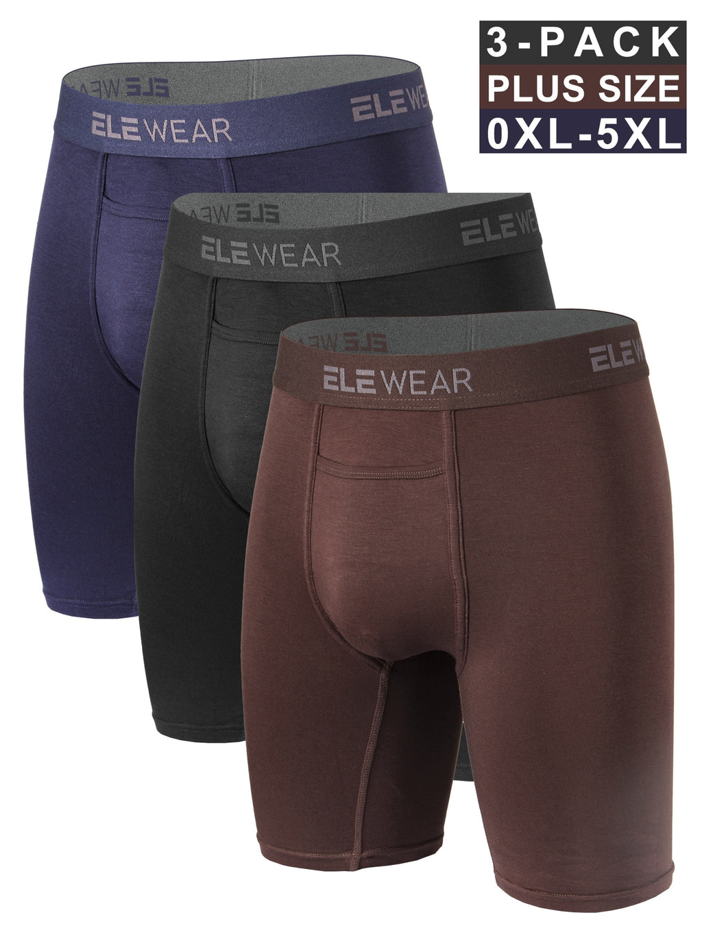 Boxer grande taille de sport modal homme — lot de 3, uni