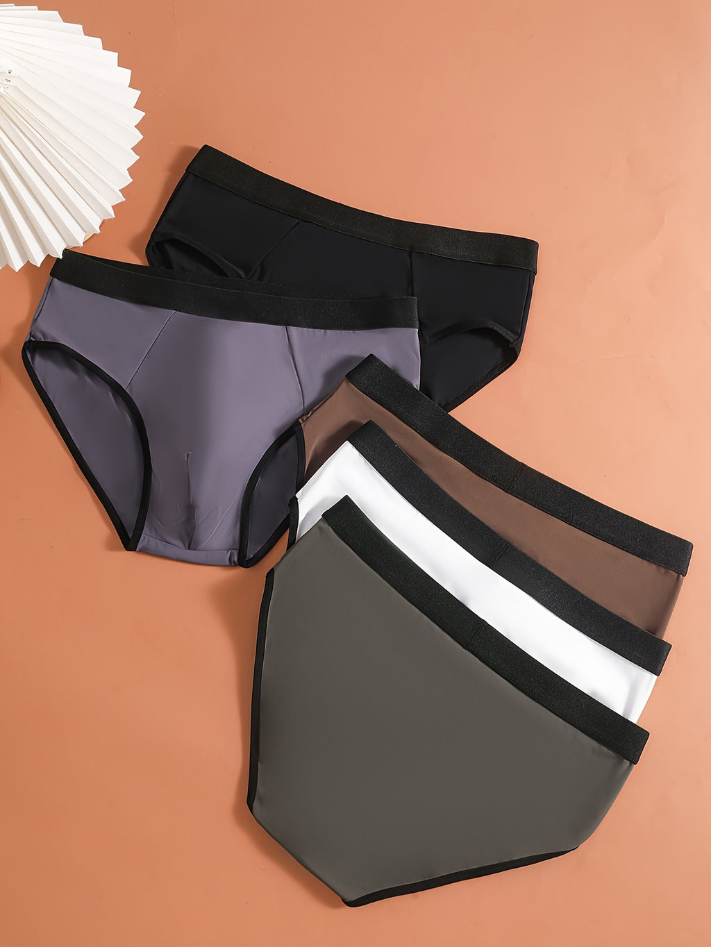 Slip sans couture de sport microfibre homme — lot de 5, uni, assortiment S