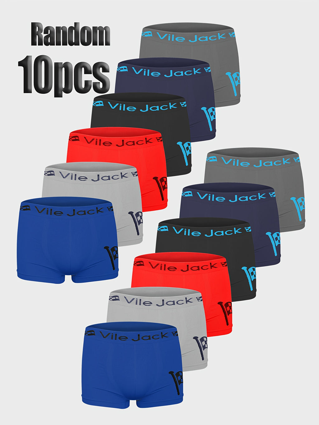 Boxer respirant microfibre homme — lot de 10, géométrique, du 15-16 Ans au 11-12Y