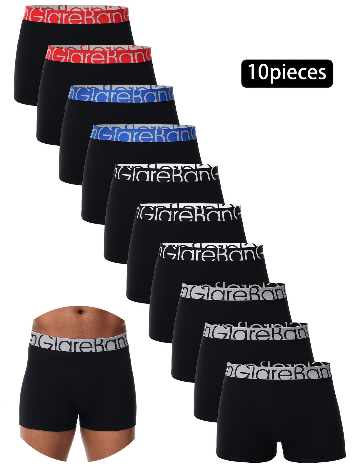 Slip de sport coton homme — lot de 10, uni, assortiment S