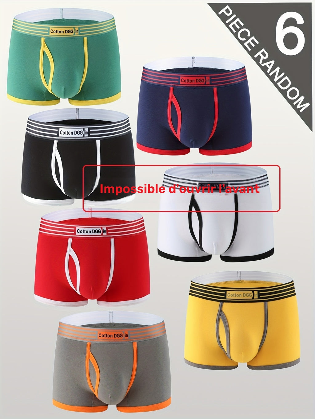 Boxer de sport respirant coton homme — lot de 6, du XS au XXL