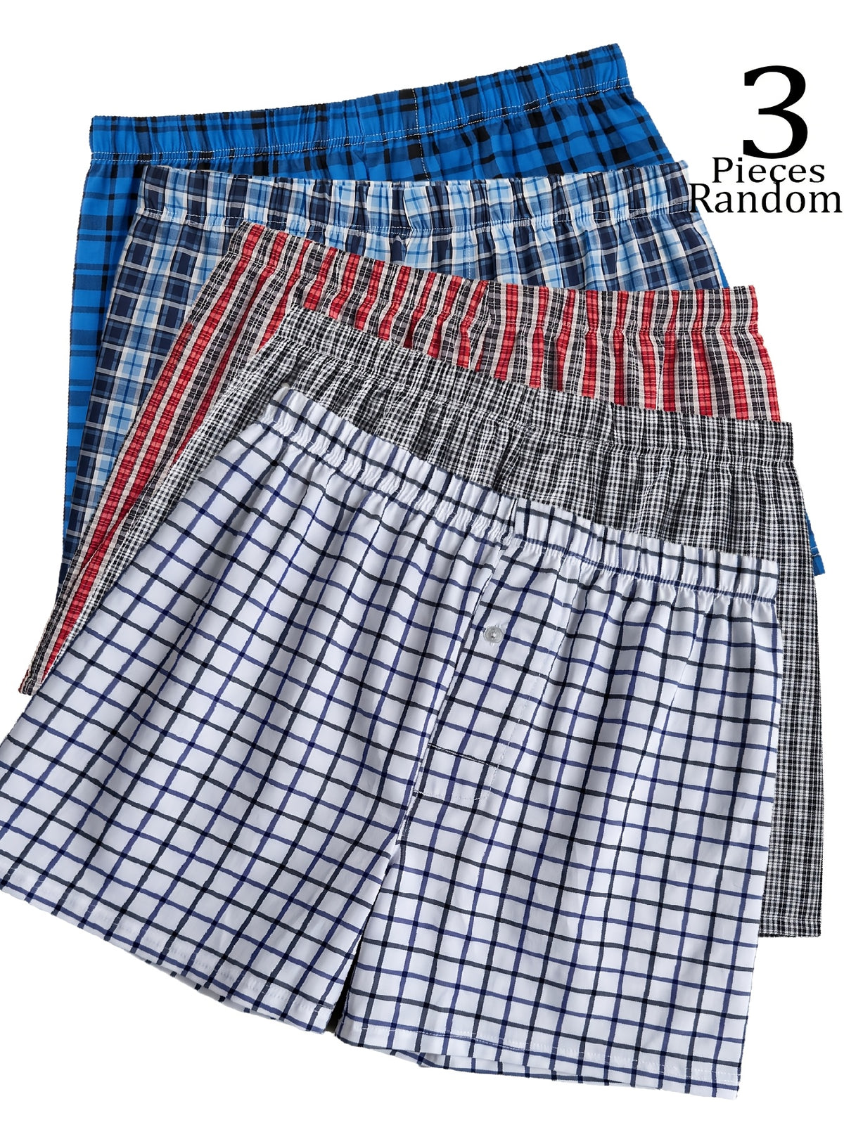 Boxer long de sport microfibre homme — lot de 3, à carreaux