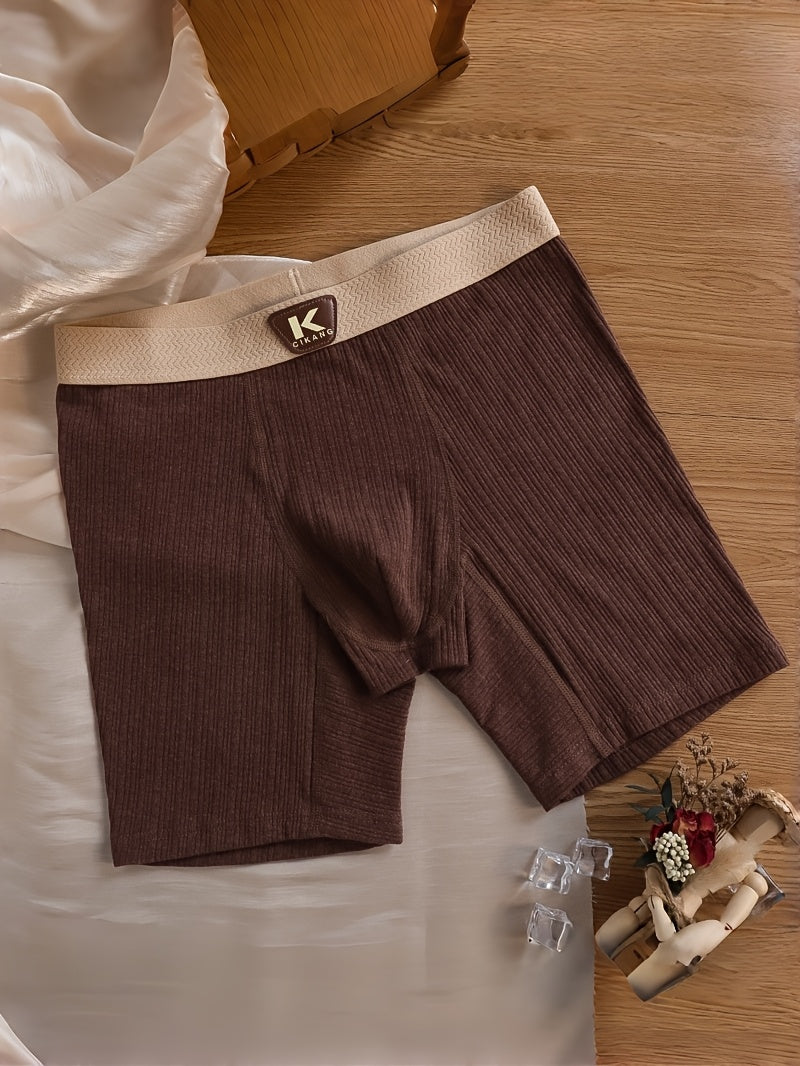 Boxer long large coton homme — lot de 4, uni