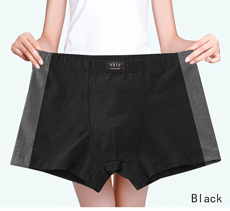 Boxer grande taille respirant coton homme — lot de 3, uni, du 3XL au 1XL
