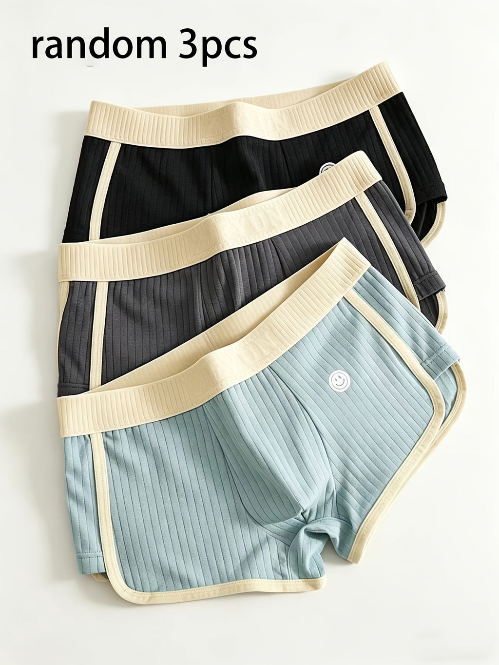 Boxer large respirant coton homme — lot de 3, uni — vue 3