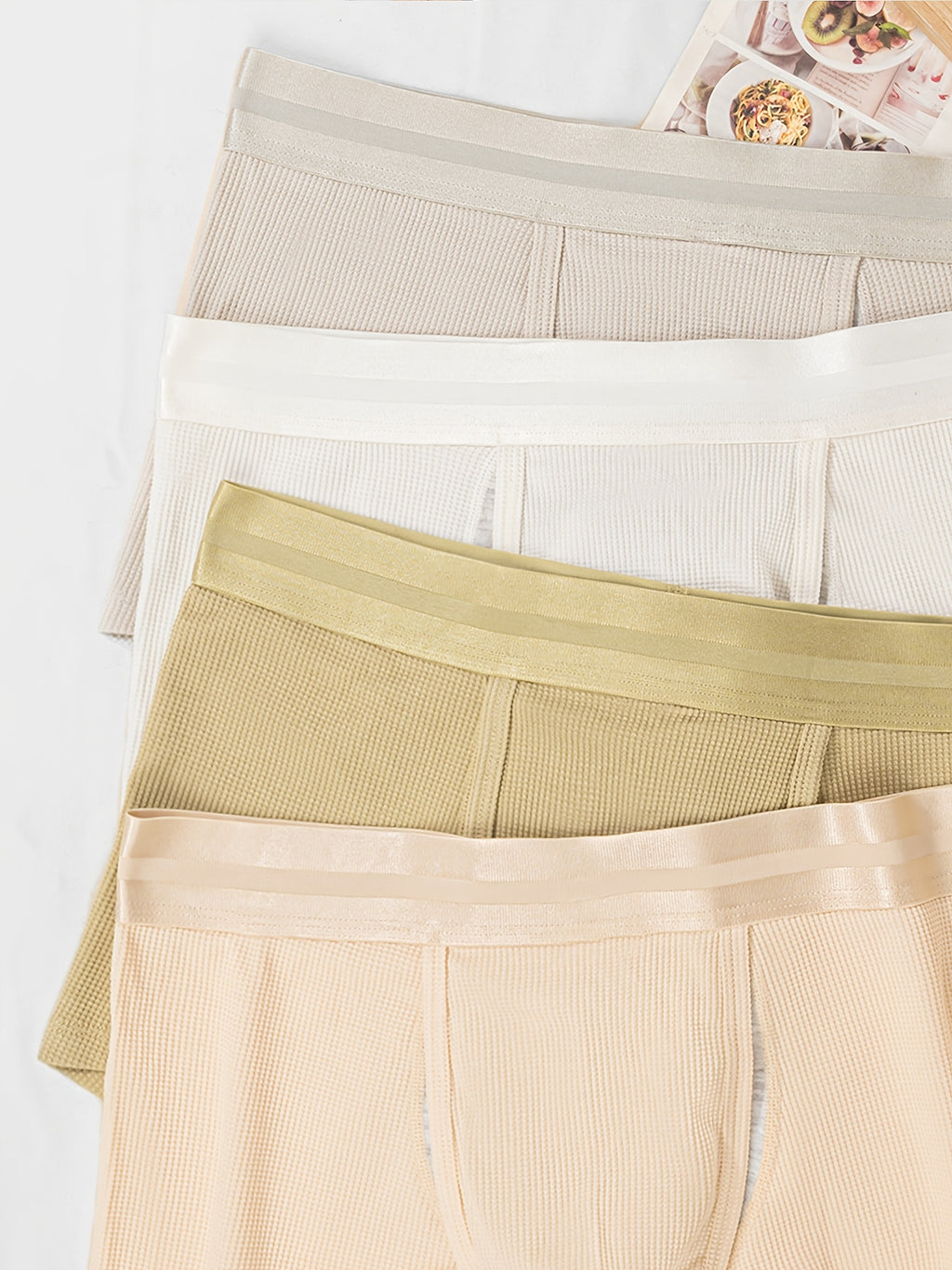 Boxer respirant à poche de maintien bambou homme — lot de 4, uni