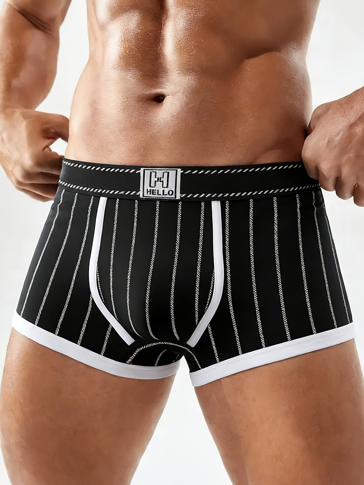 Boxer de sport respirant coton homme — lot de 6, rayé