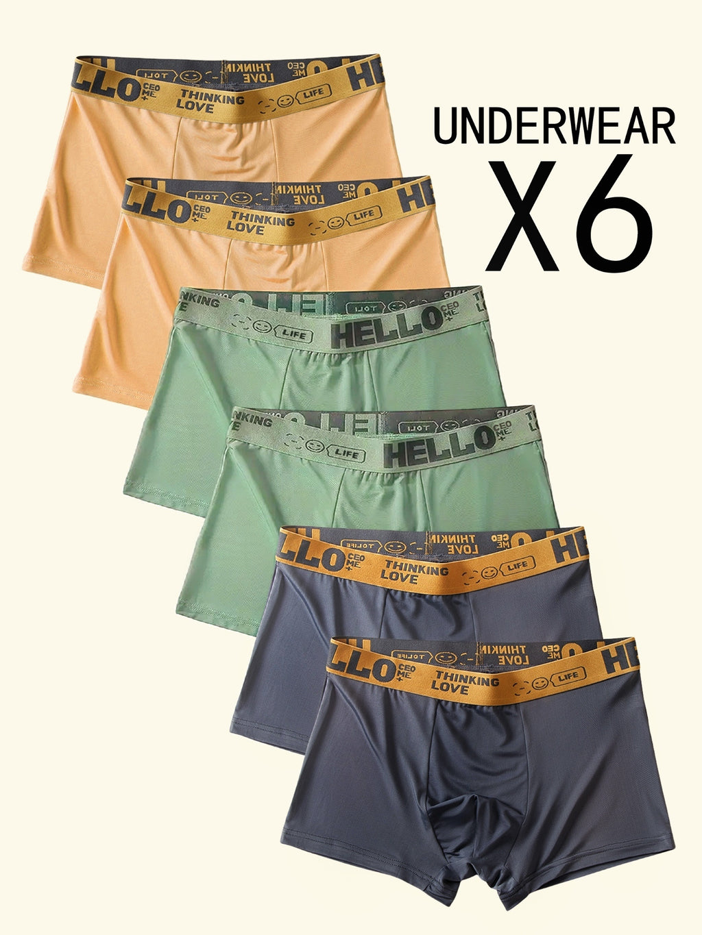 Boxer de sport séchage rapide microfibre homme — lot de 6, imprimé