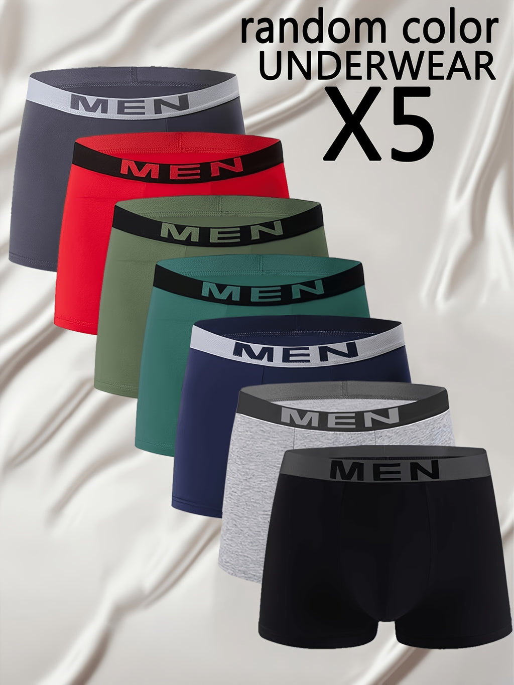 Boxer large microfibre homme — lot de 5, uni