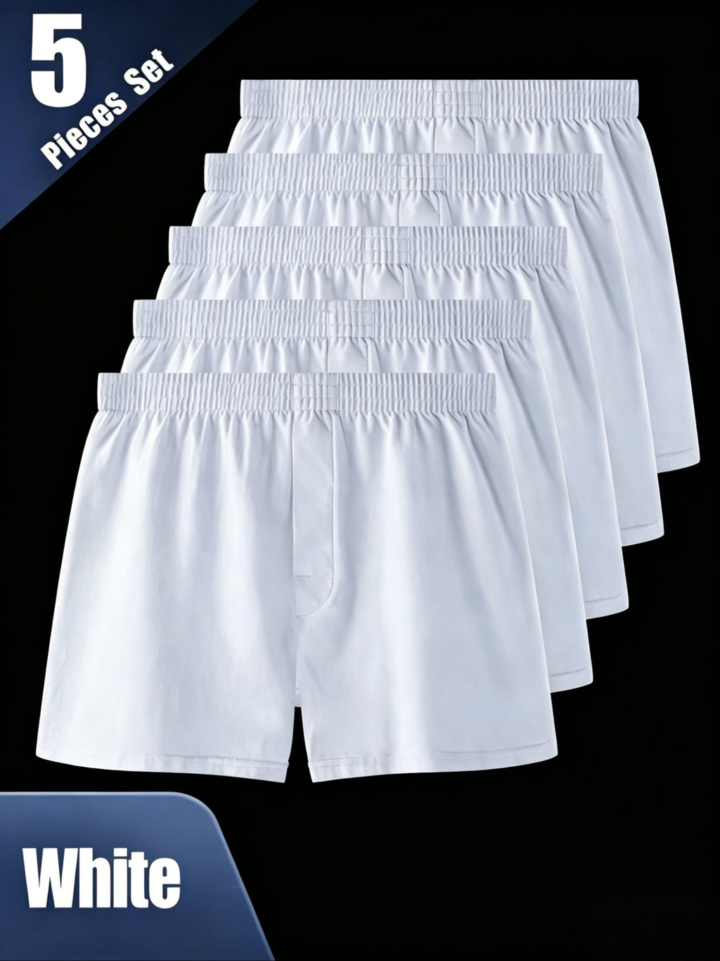 Boxer respirant coton homme — lot de 5, uni, du XS au XL