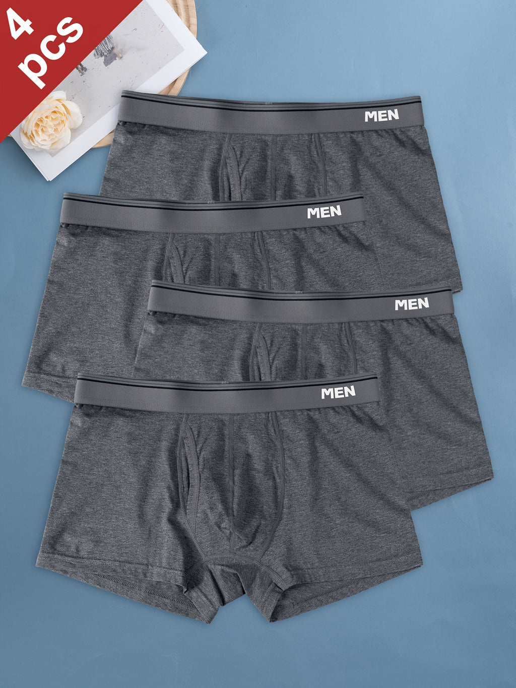 Boxer de sport coton homme — lot de 4, à lettres — vue 9