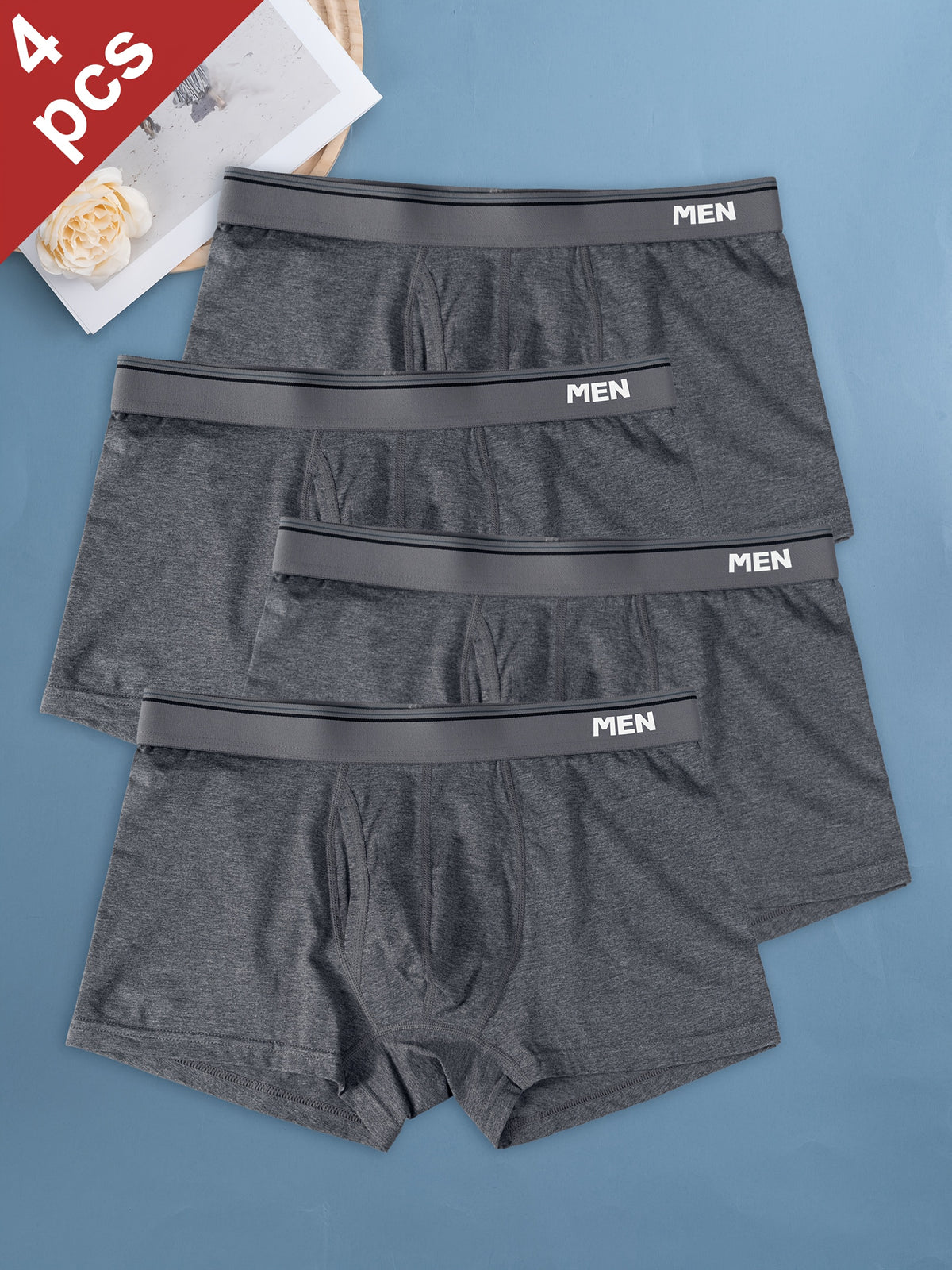 Boxer de sport coton homme — lot de 4, à lettres — vue 9
