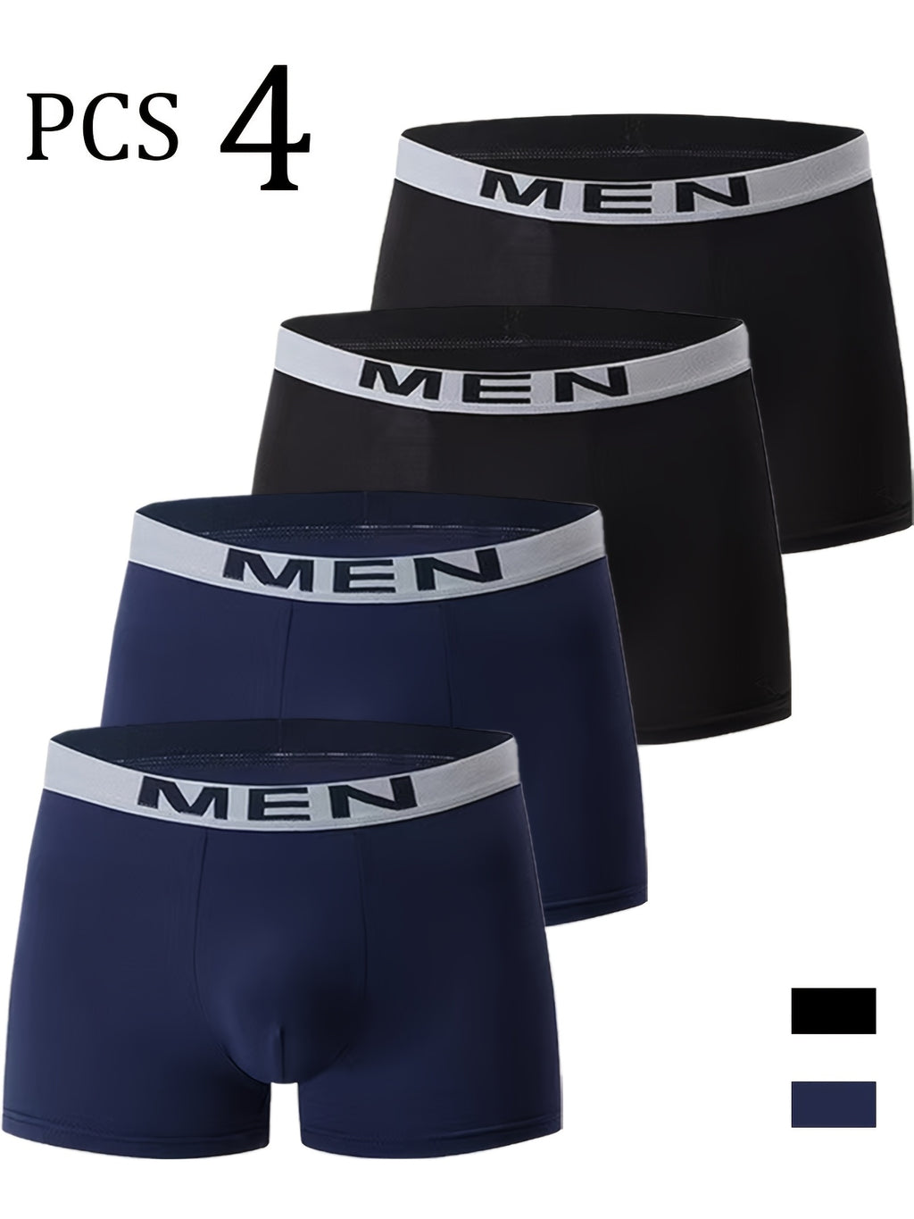 Boxer respirant microfibre homme — lot de 4, uni, du S au 3XL