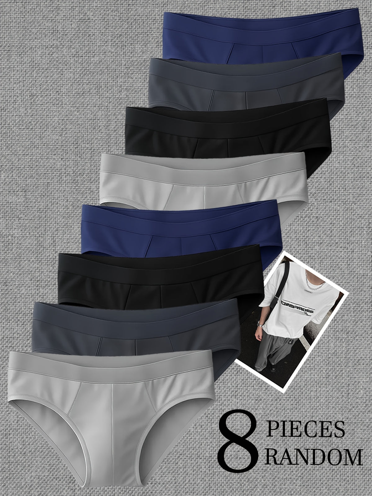 Boxer respirant microfibre homme — lot de 8, géométrique, du XS au XL