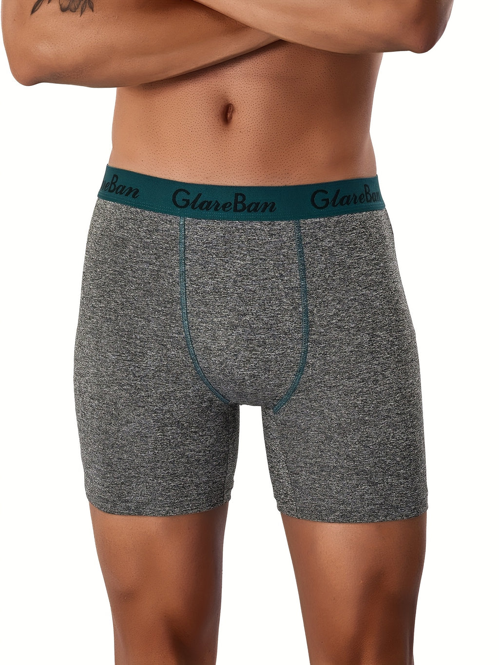 Boxer long microfibre homme — lot de 5, uni, assortiment E