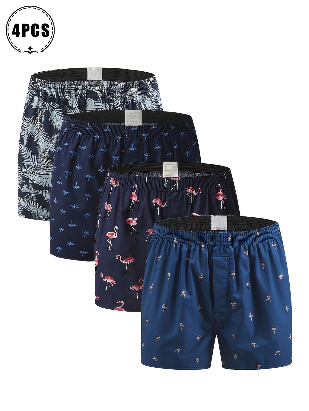 Boxer de sport d'intérieur coton homme — lot de 4, assortiment S
