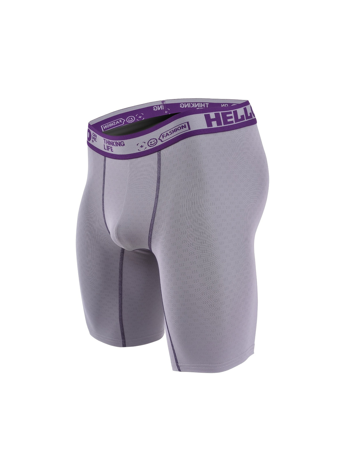 Boxer long de sport microfibre homme — lot de 5, uni, assortiment E