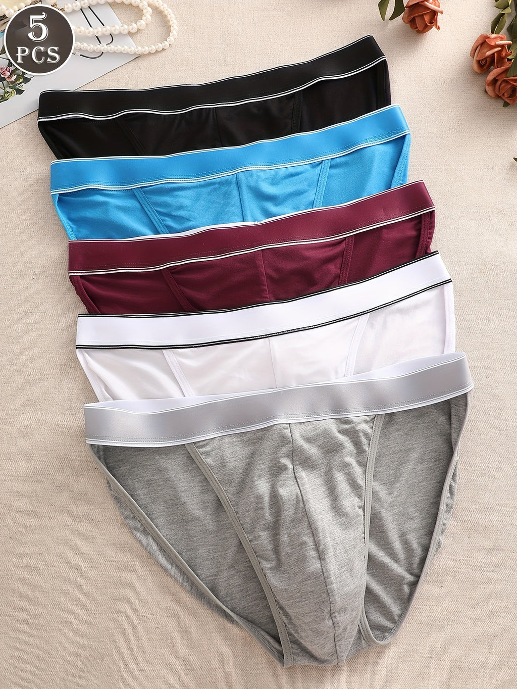 Slip de sport respirant coton homme — lot de 5, uni, du S au XL