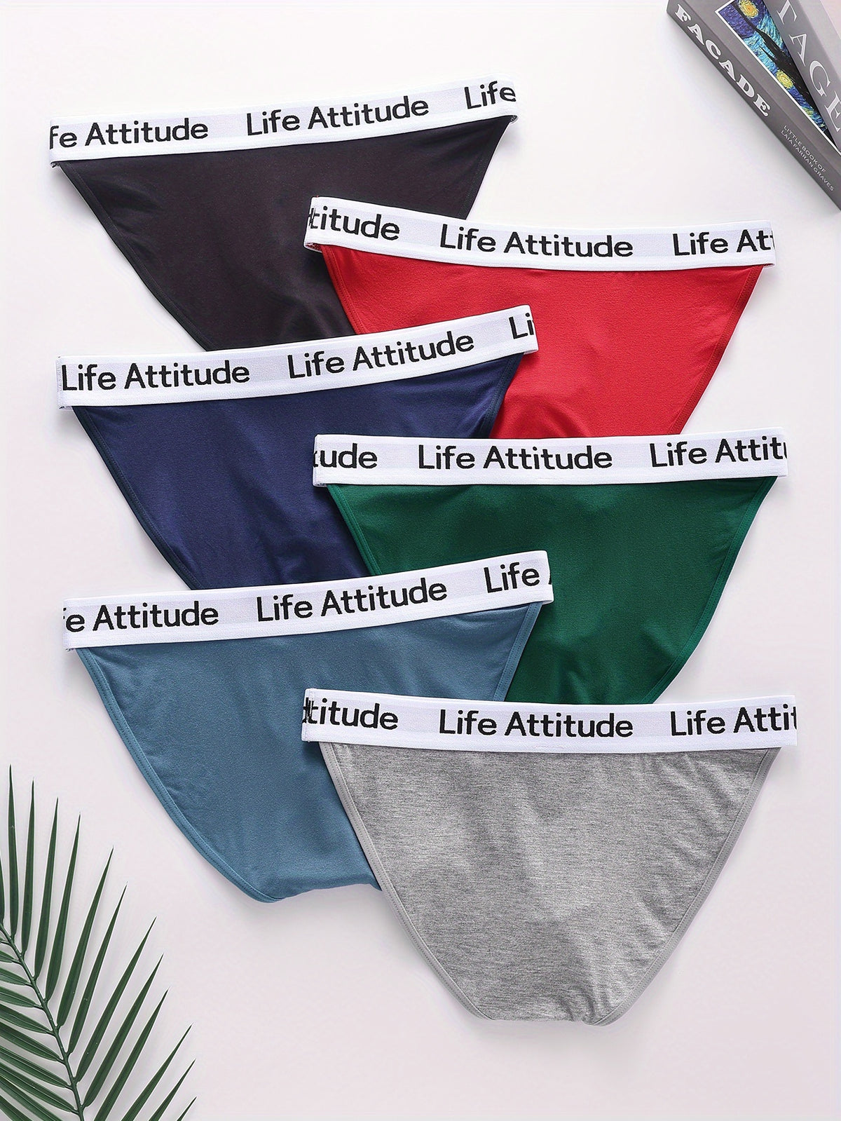Slip taille basse respirant bambou homme — lot de 6, noir+vert bois+bleu brume+gris foncé+rouge+bleu marine