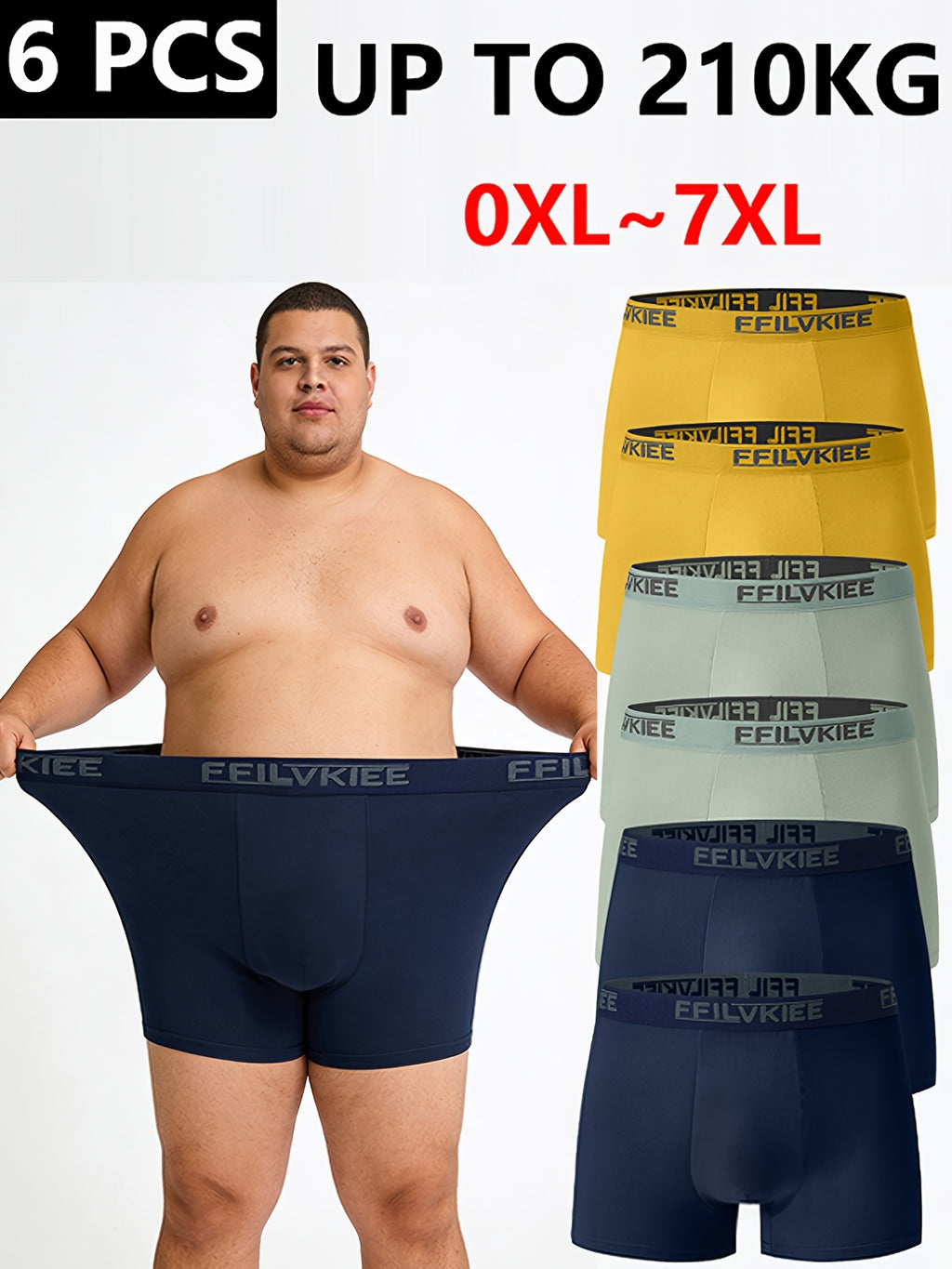Boxer grande taille de sport microfibre homme — lot de 6, uni