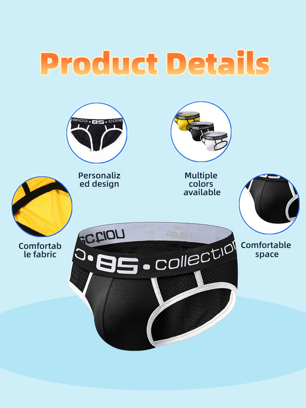 Slip de sport respirant homme — lot de 3, bicolore — vue 11
