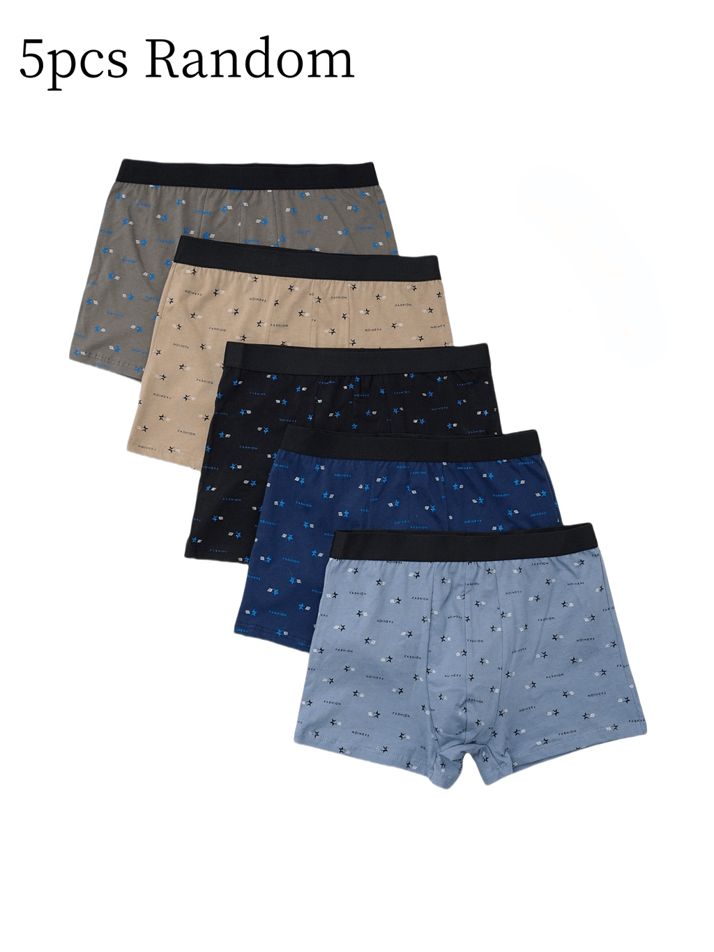 Boxer grande taille respirant coton homme — lot de 5, imprimé