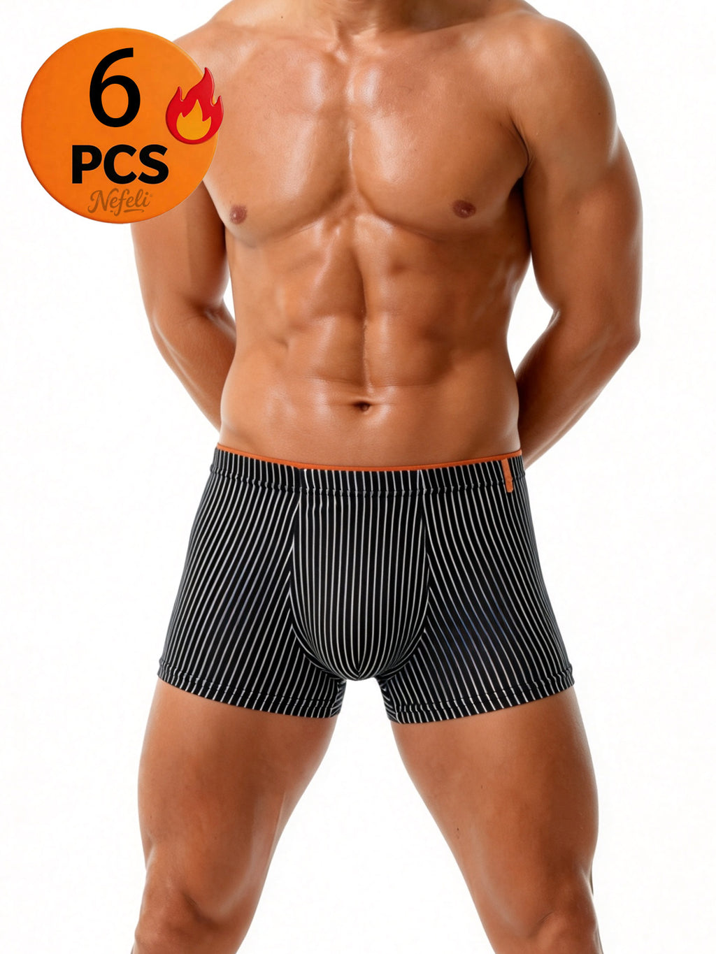 Boxer de sport respirant coton homme — lot de 6, uni, du M au XXL (modèle 2)