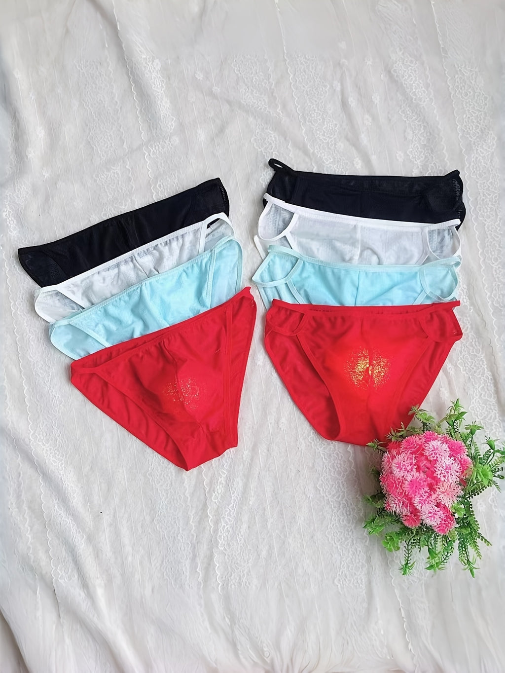 Slip grande taille à poche de maintien microfibre homme — lot de 7, géométrique