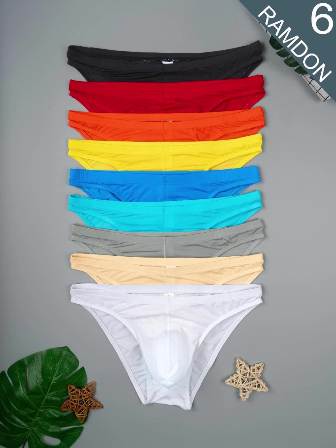 Slip séchage rapide respirant microfibre homme — lot de 6, uni, du S au XXL (modèle 2)